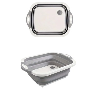<span class=keywords><strong>Planche</strong></span> à découper pliable en plastique PP écologique, multifonctionnelle, antidérapante, pour la préparation des légumes, avec bac intégré - Product Image 5