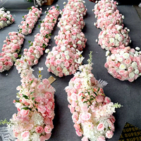 Chemin de table floral artificiel en soie classique de haute qualité Muwei - Décoration durable pour allée de mariage, scène, toile de fond 100-240cm