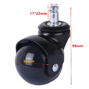Modern 2.5 Inch 55mm Transparent PP Ball Bearing 360 Degree Swivel Casters Eco Friendly Durable <b>Replacement</b> Chair <b>Wheels</b> - Product Image 2