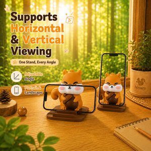 Soporte de Teléfono Personalizado con Forma de Ardilla, Decoración de Escritorio de PVC, Soporte de Doble Ranura para Ver <span class=keywords><strong>Videos</strong></span>, Soporte de Teléfono con Diseño de Animal para Oficina, Mesa, Hogar - Product Image 3