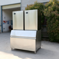 Machine à glaçons en cubes de type pulvérisateur 600 kg/24h, machine à glaçons industrielle commerciale avec glace purifiée pour restaurant, hôtel