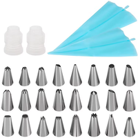 32-teiliges Edelstahl-Kuchen-Dekorations set mit Spritz beutel-Rohr düsen für Cupcake-Zuckerguss-Tipps Baking Essentials