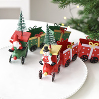 Festliche Eisen-Weihnachtszug-Dekoration Baum Weihnachtsmann Schneemann Tischdekoration Feiertagsheim-Dekor Moderner Einfacher Stil Schmiedeeisen