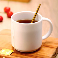 Tasse à thé Luminarc blanche moderne en verre trempé résistant à la chaleur 340 ml avec poignée confortable, compatible lave-vaisselle et micro-ondes, idéale pour le lait