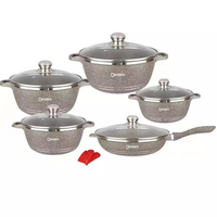 Dessini-ensemble de casseroles et poêles à revêtement en marbre, 12 pièces