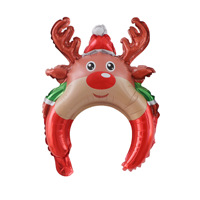 Serre-tête gonflable écologique en aluminium pour Noël, motif Père Noël et bois de renne, pour la Saint-Valentin et Pâques, vente en gros