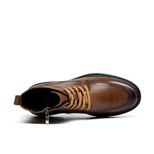 รองเท้าบูทแฟชั่นสำหรับผู้ชาย, รองเท้าบูทหนังเสริมส้นเพิ่มความสูงได้7ซม. - Product Image 4