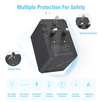 Adaptador de viaje mundial PD65w, toma de corriente eléctrica, adaptador de enchufe de viaje europeo, toma de corriente Universal con 5 USB tipo C