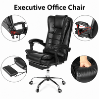 Chaise de bureau ergonomique en similicuir ALINUNU avec logo personnalisé, pour bureau à domicile, chaise de bureau de direction avec repose-pieds