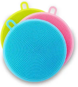 Épurateur en Silicone, brosse de cuisine polyvalente avec éponge en Silicone pour Pot à vaisselle et poêle antiadhésive pour les fruits