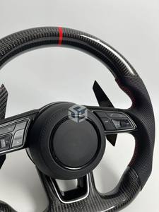 Volant en fibre de carbone pour Audi A4 B8 B7 B9 B6 B8.5 A6 C7 C6 C8 A3 8p 8v A5 B8 A7 Q5 Q7 Q3 Tt <span class=keywords><strong>Mk2</strong></span> R8 <span class=keywords><strong>S4</strong></span> B8 Rs3 S5 B5 B6 B9 - Product Image 4