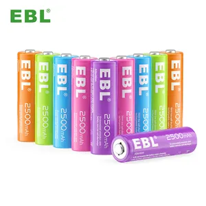 EBL 2500mAh पूर्व-चार्ज 1.2V NiMH डबल ए. ए. बैटरी ए. ए. रिचार्जेबल बैटरी