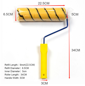 Bộ Con Lăn Sơn kết cấu Sáng Tạo-9 "bàn chải in động vật + khay phù hợp | tay cầm màu vàng chống trượt-nghệ thuật treo tường thiết yếu" - Product Image 1