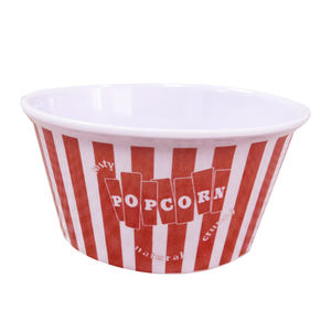 Caja de plástico para palomitas de melamina, bol con rayas azules y blancas de 32oz - Product Image 4