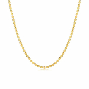 Pour les hommes vêtements quotidiens en laiton plaqué or amoureux mignons Christian Zircon plat perlé chaîne collier - Product Image 1