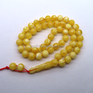 Handmade Bracelet Yellow Resin <strong>Red</strong> Thread <strong>String</strong> Bracelets Islamic Rosary Muslim Sibha Resin Rosary - Product Image 5