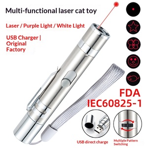 مؤشر ليزر معدني متعدد الأنماط قابل للدوران للقطط، لعبة تفاعلية قابلة للشحن عبر USB، متينة لجلسات نشاط الحيوانات الأليفة الداخلية - Product Image 6
