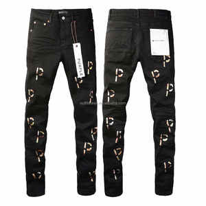 Nuevo con etiquetas Diseño desgastado Destroyed Streetwear Slim Fit Jeans Y2K Paint Ripped Knee Skinny Jeans Hombres Pantalones de mezclilla - Product Image 4