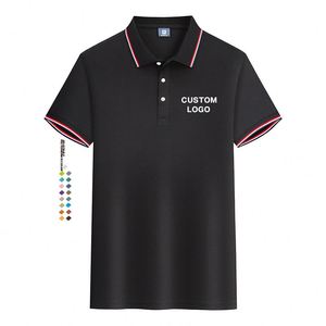 เสื้อโปโลสำหรับผู้ชายเครื่องแบบทำงานผ้าฝ้ายปักโลโก้ตามสั่ง - Product Image 1