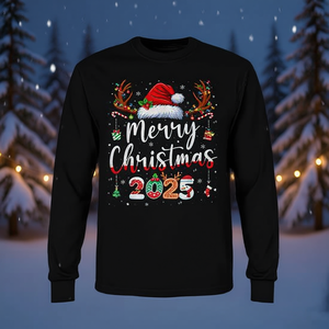 Maglietta a Maniche Lunghe 'Buon Natale 2025' per le Festività Natalizie - Product Image 3