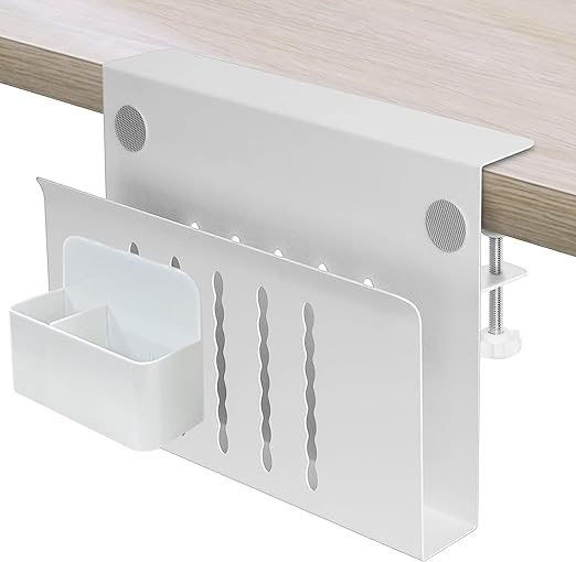 Supporto Laterale Per Scrivania Sottotavolo: Organizer Sospeso Senza Forare, Con Ganci Per Cavi, Porta Laptop E Accessori, Ideale Per Home Office