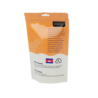 Sachet d'emballage plastique personnalisé imprimé avec fermeture éclair, fenêtre transparente, qualité alimentaire, auto-scellant et trou de suspension