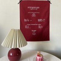 Serviette de table en coton et lin style Ins, imprimée d'un motif lettre, pour la cuisine et la décoration de table rectangulaire