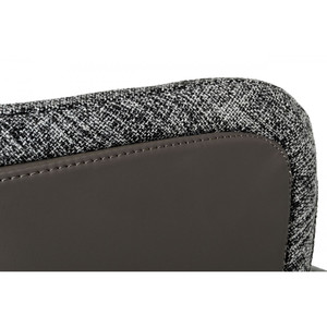 Poltrona HMS Wing Back da pranzo in tessuto imbottito grigio e nero ed ecopelle - Product Image 5