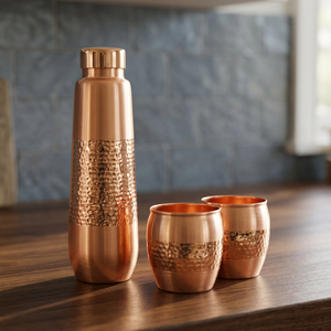 Botella de Agua de Cobre de Lujo con Acabado Martillado, Estilo Elegante, para Bebidas Ayurvédicas, Reutilizable, Ecológica, a Prueba de Fugas, para Uso Diario y Gimnasio - Product Image 3