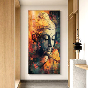 <span class=keywords><strong>Tableau</strong></span> mural populaire en toile avec visage de Bouddha doré, peinture encadrée tête de Bouddha <span class=keywords><strong>Zen</strong></span> <span class=keywords><strong>pour</strong></span> la décoration intérieure moderne - Product Image 4