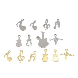 Pendentifs en acier inoxydable en forme de notes musicales, formes variées, or et argent, accessoires de bijoux DIY pour bracelets, colliers et chaînes de cheville - Product Image 1