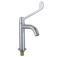 Robinet de lavabo à poignée longue pour lavabo froid de salle d'hôpital, à montage sur plan, avec cartouche céramique, design moderne pour chambre à coucher