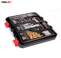 TOOLJOY Ensemble de forets hélicoïdaux HSS revêtus de titane, forets à maçonnerie, forets à bois, accessoires pour tournevis, kit de 68 pièces