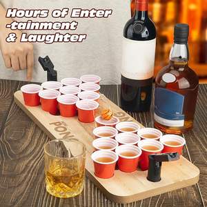 Mini bière-pong en bois ensemble bière-pong table avec trous <span class=keywords><strong>de</strong></span> tasse jeu à boire pour fête jeu <span class=keywords><strong>de</strong></span> plein air planche <span class=keywords><strong>de</strong></span> bière-pong en bois - Product Image 4