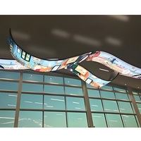 Écran LED cylindrique flexible, affichage LED modulaire incurvé souple pour centre commercial, salle d'exposition, installation artistique