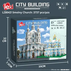8042 <span class=keywords><strong>Cathédrale</strong></span> de Smolny 8051 Tour d'angle Blocs de construction 8192 Empire State Building Plastique 40 pièces Jouets éducatifs DIY - Product Image 6