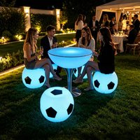 Ensemble de tabourets de bar et tables hautes à éclairage LED, étanche, lumineux, design moderne, écologique, durable, pour cuisine commerciale
