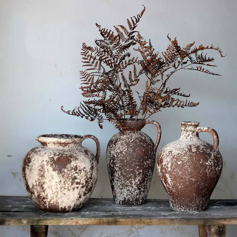 Yaratıcı el sanatları seramik dekorasyon vazolar masa süsleme seramik vazo çiçek Ins akdeniz tarzı süt tenceresi vazolar