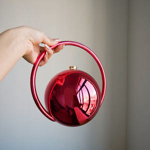Sac à main chic et tendance pour femme, pochette ronde pour mariage et soirée, sac de soirée élégant en acrylique avec anse pour dames - Product Image 4