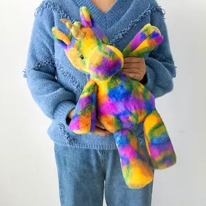 Festa de aniversário de luxo conjunto fornecedor unicórnio macio brinquedos de pelúcia do bebê menina arco íris unicórnio de pelúcia