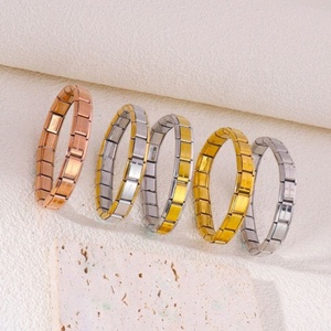 สร้อยข้อมือสแตนเลสสตีล 18 ข้อ แบบอิตาเลียนขัดเงา คลาสสิก ขนาด 9 มม. พร้อมจี้แบบถอดเปลี่ยนได้ ของขวัญเครื่องประดับ สร้อยข้อมือสไตล์อิตาเลียน - Product Image 3