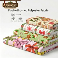 Tela DBP de punto suave de poliéster doble cepillado, con estampado digital personalizado, para artesanías de boutique, sin MOQ, ideal para la festividad navideña.