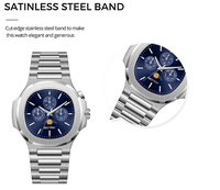 Montres personnalisées Odm Oem, vente chaude, multifonctions, personnalisées, mode, acier inoxydable pour hommes