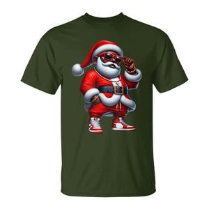 T-shirt natalizia in stile street cool hip hop con Babbo Natale - Product Image 1