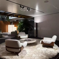 VOXHOME Moderner Designer-Einzelsessel für Wohnzimmer mit Edelstahlfüßen, Massivholzrahmen und Samtbezug
