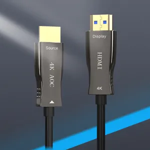 Kabel serat optik HDMI, mendukung 4K @ 60Hz YUV 4:4:4 untuk HDTV HDR ARC 1m 3m, 5m 10m 15m 20m 30m 40m 50m 100m kabel AOC