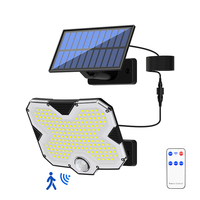 Lampe solaire murale OVO-044 avec détecteur de mouvement PIR et télécommande, 3 modes, étanche, pour extérieur, jardin, cour, allée, aménagement paysager
