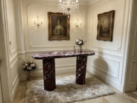 Meubles d'entrée modernes et minimalistes de luxe, table d'entrée en marbre, table console en marbre naturel