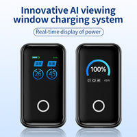 Dernière conception 45W charge rapide TFT affichage intelligent écran tactile coloré batterie externe 15000mah câble rétractable pour téléphone portable