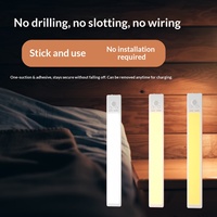 Lampu Malam LED Sensor Magnetik Penginderaan Tubuh Manusia, Plastik, untuk Lemari & Nakas, Peredupan Tanpa Tingkat, Desain Modern untuk Kamar Tidur, Produk Terlaris